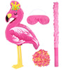 Threan Pink Flamingo Piñata Tropical Party Supplies Small Hawaiian Flamingo Piñata With Blindfold Stick For Pool Luau Hawaii Summer Theme Birthday Party Decorations, 16.1 X 11.8 X 3.1 Inch