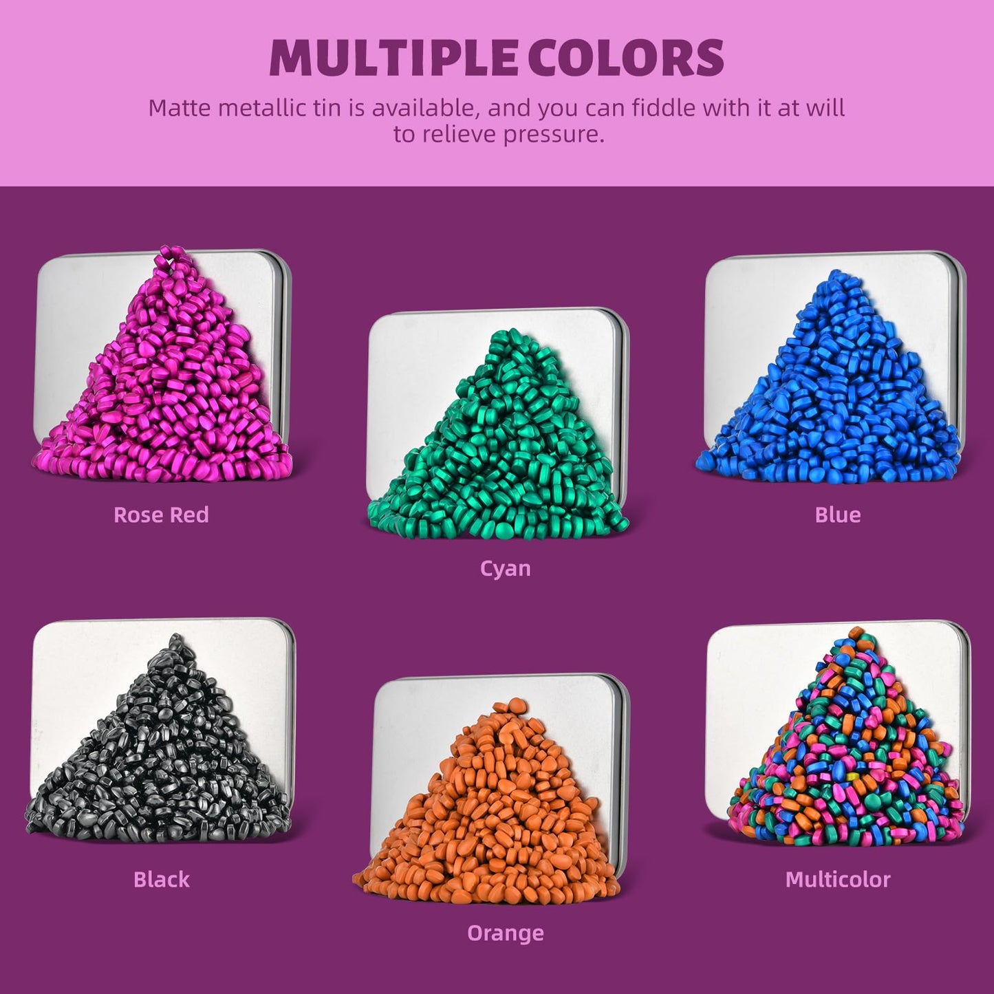 Lcvuuk Ferrite Putty Rocks,Black More Than 600 Weak Magnetic Smooth Ferrite Pebbles, Desk Toys And Time-Killer For Adults