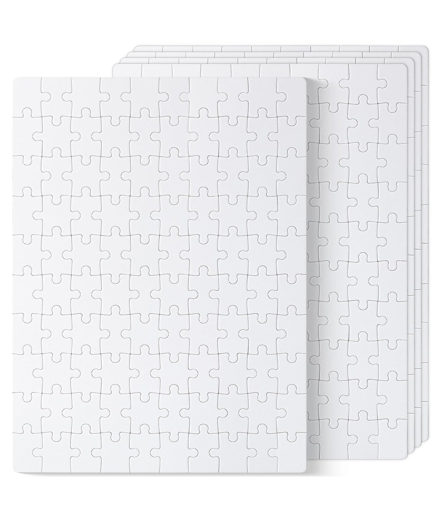 Mr. Pen- Blank Puzzle, 5 Pack, 100 Pieces/Pack, 10.6' X 14.2', White Puzzle, Blank Puzzles To Draw On, All White Puzzle, Blank Puzzle Pieces To Write On, Blank Jigsaw Puzzle Pieces
