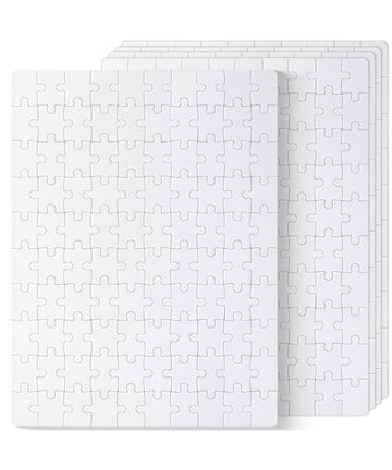 Mr. Pen- Blank Puzzle, 5 Pack, 100 Pieces/Pack, 10.6' X 14.2', White Puzzle, Blank Puzzles To Draw On, All White Puzzle, Blank Puzzle Pieces To Write On, Blank Jigsaw Puzzle Pieces