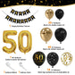 50Th Black Gold Birthday Party Decoration Sets 40 Inch Gold Giant Number Balloons With Birthday Banner Black Gold Balloon Arch G