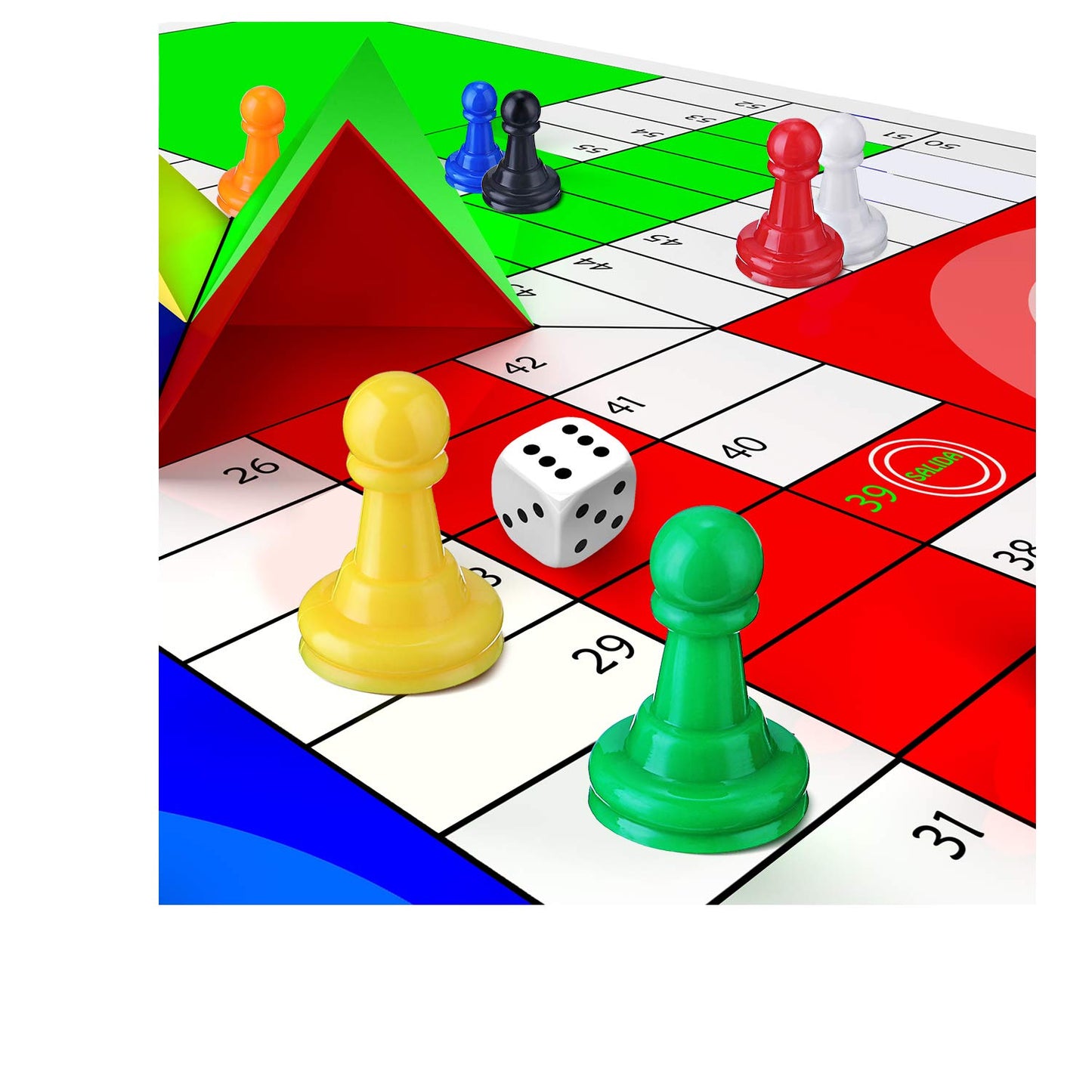 Shappy 32-Piece Multicolor Plastic Pawn Game Set for Board Games - 1 Inch Red Markers
