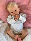 Zero Pam Realistic Reborn Baby Dolls Boy Silicone Full Body 18 inch Toddlers Newborn Baby Dolls Eyes Open with Hair Vinyl Full L