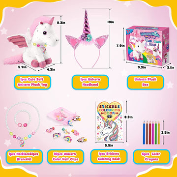 Unicorns Gifts For Girls Age 3-8,Unicorn Toys For 3 4 5 6 7 8 Year Old Girls,Unicorn Stuffed Animals Kids Toys For Girls Age 3-8 Year Old,Soft Plush Girl Toys Set,Idea Girl Gifts For Birthday Xmas