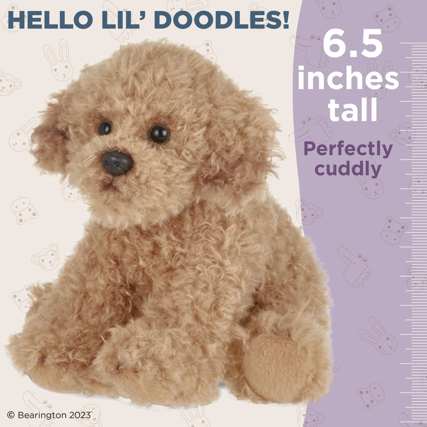Bearington Lil' Caramel Dog Stuffed Animal - Plush Goldendoodle Toy - 6.5" Labradoodle Plush - Perfect for Kids