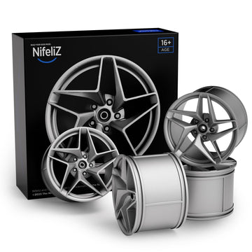 Nifeliz Tornado Wheel Hubs, Set Of 4 Painted Wheel Hubs, Stylish Wheel Hub For 1:8 Scale Car Building Kits