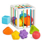 Aprilwolf Montessori Toys For 1 Year Old, Cube & 6 Sensory Shape Blocks, Baby Toys 12-18 Months, Developmental Infant Birthday Gifts For Learning Toddler Age 1 2 3