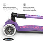 Micro Kickboard Maxi Deluxe Scooter - Foldable, LED Wheels, Purple, Ages 5-12, Swiss Design, Model MMD0100