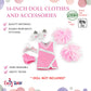 Emily Rose 14 Inch Doll Clothes | Pink 14'' Doll Cheer Cheerleader Outfit, Includes Pom-Poms, Bloomers, Hair Tie And Shoes | Fit