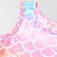 America Doll & Girl Matching Mermaid Dresses 18-Inch Dolls Clothes Summer Sun Dress 8-9Y