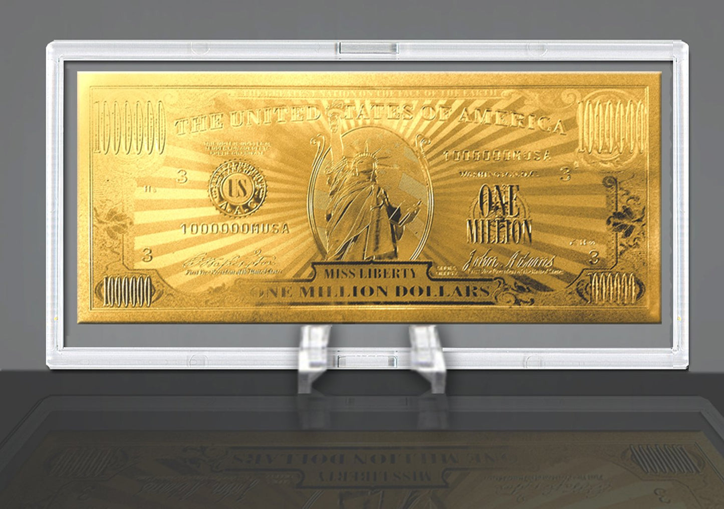 American Art Classics Gold Million Dollar Bill Commemorative - Small Steel Replica