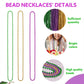Biubumtu 30Pcs Mardi Gras Beads, Green Purple Gold 33'' Metallic Beaded Necklace Bulk Costume Stuff, Festival Parade Throw Acces