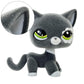 Lpscb Custom-Made Flocked Pet Shop Toy Fuzzy Animal Figure Short Hair Cat Dog Collie Dachshund Great Dane Cocker Spaniel (Black
