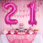 Isndare 40 Inch Number Balloons 21, Hot Pink Helium Foil Number 21 Balloons, Large Number Balloon Age Balloon For Boys Girls Bir