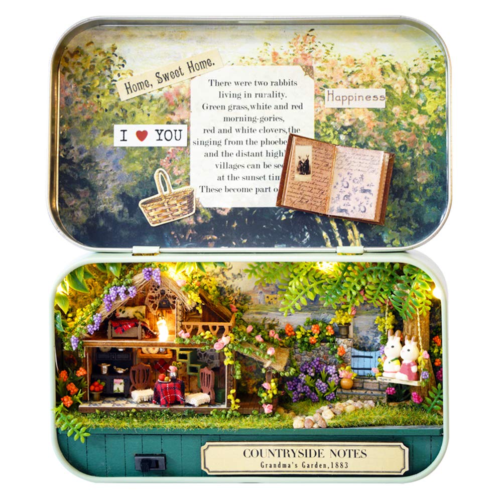 Spilay Dollhouse Miniature with Furniture DIY Dollhouse Kit Mini Iron Box Theater 1:24 Scale Creative Room Best Birthday Gift for mature-themed Lover Girl Friend Birthday Gift (Q04)