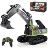 kolegend Remote Control Excavator Toy 16 Inch, 11 Channel RC Construction Vehicles Hydraulic Haulers Digger Toys Gift for 6 7 8 