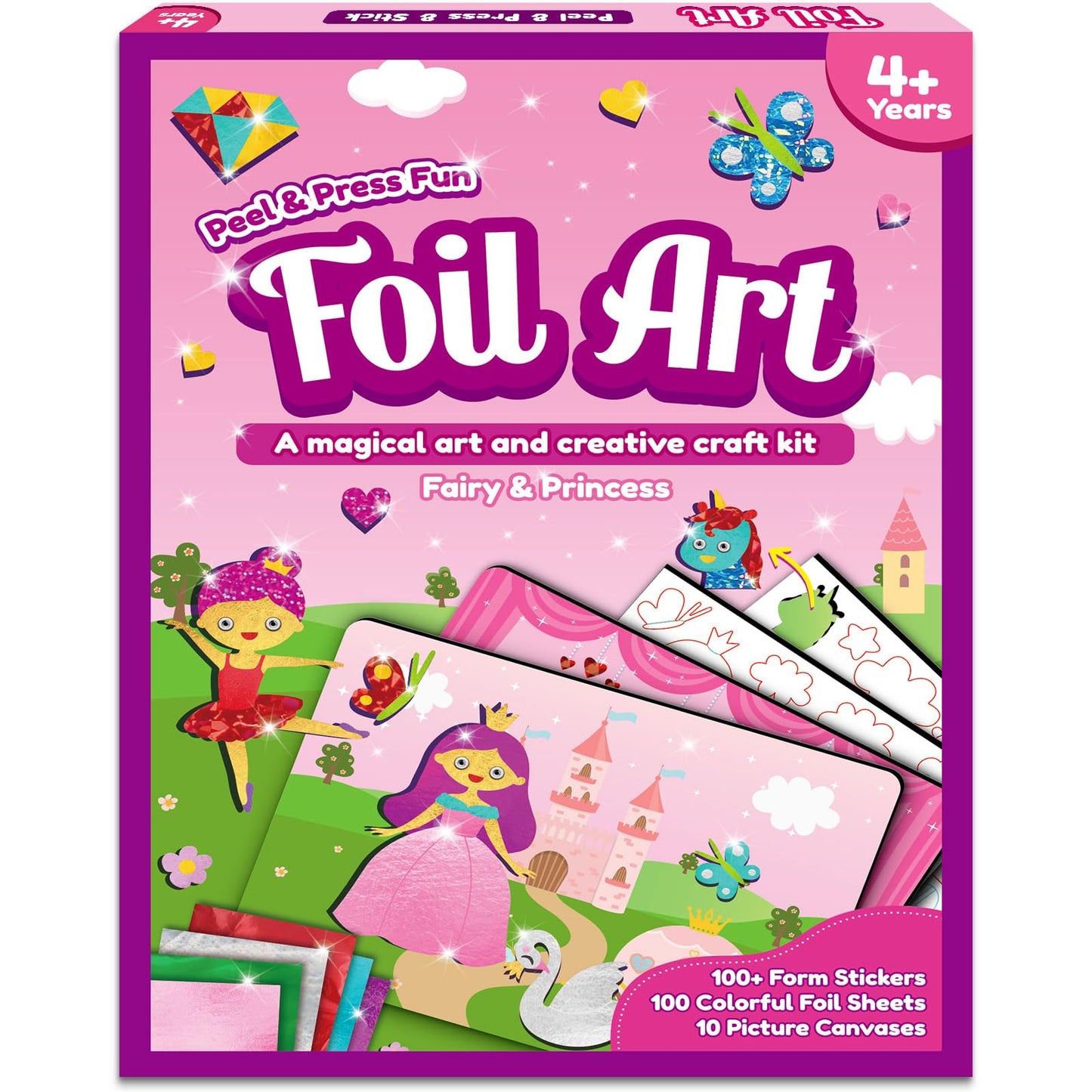 Foil Art Kit For Kids: Foil Art Fairy Princess Stickers Arts And Crafts Mess Free Art Craft Supplies For Girls 4 5 6 7 8 9 Year