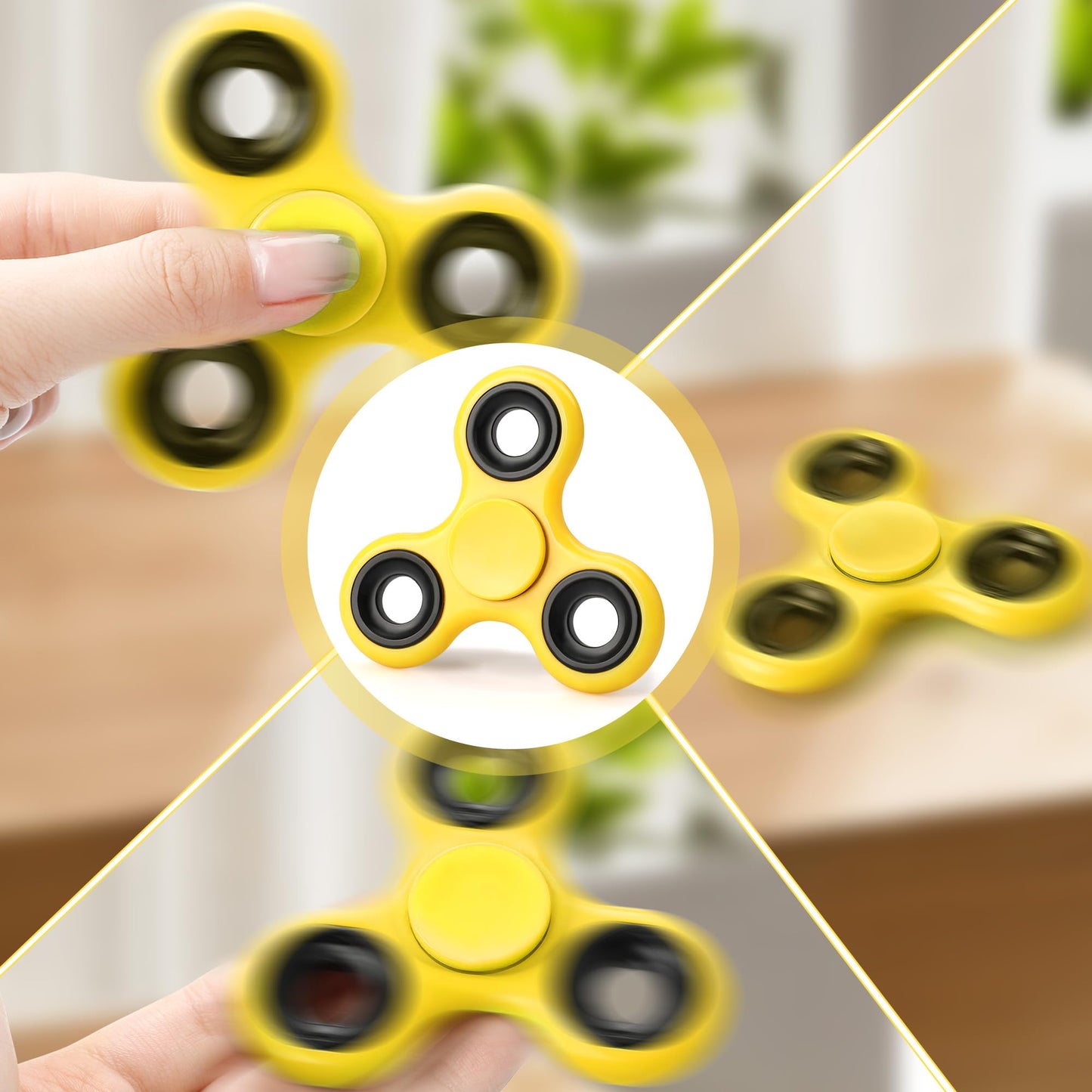 HTSHO mature-themed Fidget Toys  Fidget Box for Kids 8-12  Fidget Toys mature-themeds Anxiety Toys  Teen Fidget Toys  Stocking Stuffers for mature-themeds  Teens  Kids (Yellow)