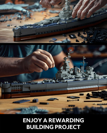 Nifeliz North Battleship, Military Building Set For Adults, Collectible Army Model To Build And Display, Gift Ideal For Military Enthusiasts (1701 Pcs, Nf10280)