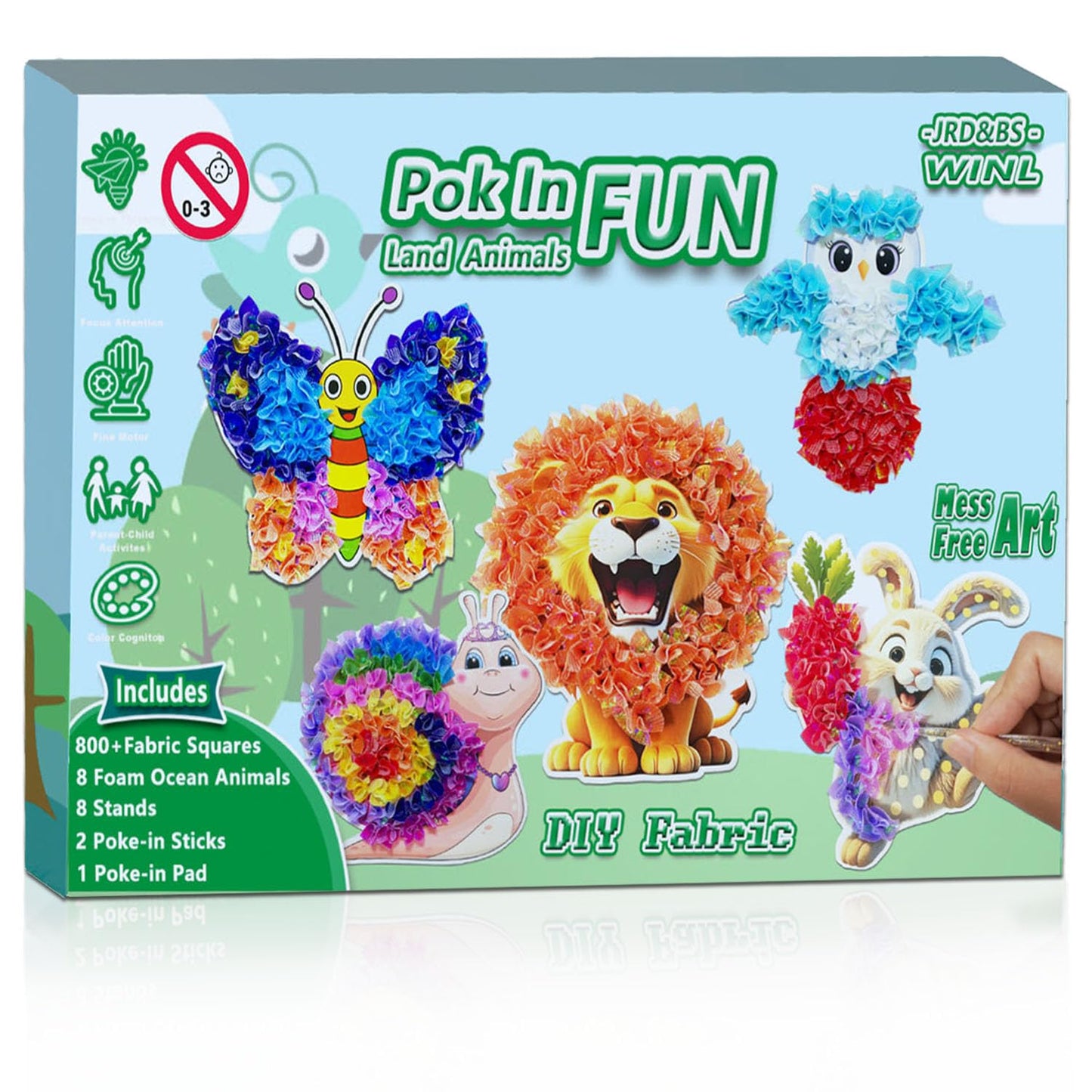 JRD&BS WINL Poke A Dot Art Kit - Magical Animals Theme No-Mess DIY Craft for Kids Mess-Free Fun for Kids, DIY Wood Craft Kits, C