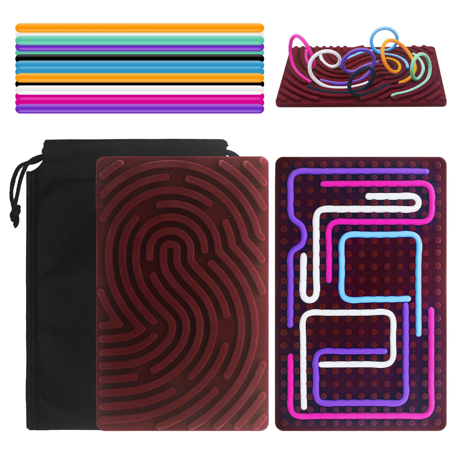 Sensory Activity Board, Double Sided Silicone Fidget Toy For Kids 3+ & Adults, Autism Sensory Calming Toys For Stress, Anxiety,