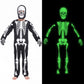 Wizland Halloween Costume Glow In The Dark Skeleton Costume Halloween Skeleton Outfit For Boys,Girls 9-11Years