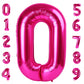 Hot Pink Balloon Number 0 Birthday Balloon 40 Inch, Large Giant Jumbo Mylar Foil Helium Balloon For 2025 10 20 30 40 50 60 70 80
