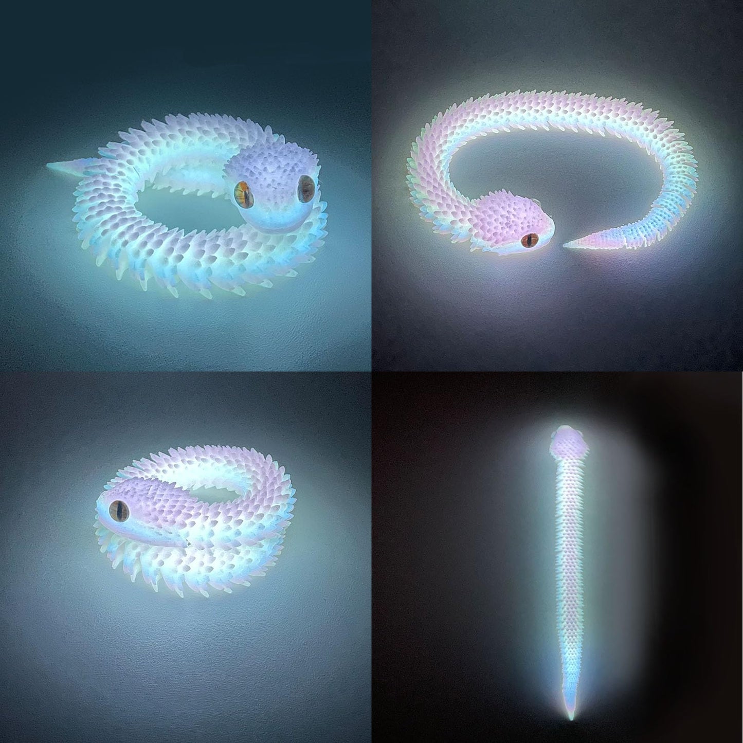 Uxbstm 12In 3D Printed Snake Toys, Flexible 3D Printed Animal, Fidget Adhd Snake Toys, Perfect Desk Pet For Animal Collectors
