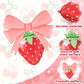 Hungdao 8 Pcs Strawberry Party Decorations 23 Inch Strawberry Balloons 30 Inch Pink Big Bow Balloons for Birthday Baby Shower We