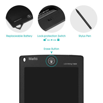 Mafiti Lcd Writing Tablet 8.5 Inch Electronic Writing Drawing Pad Portable Doodle Board Gifts For Kids Office Memo Home Whiteboa