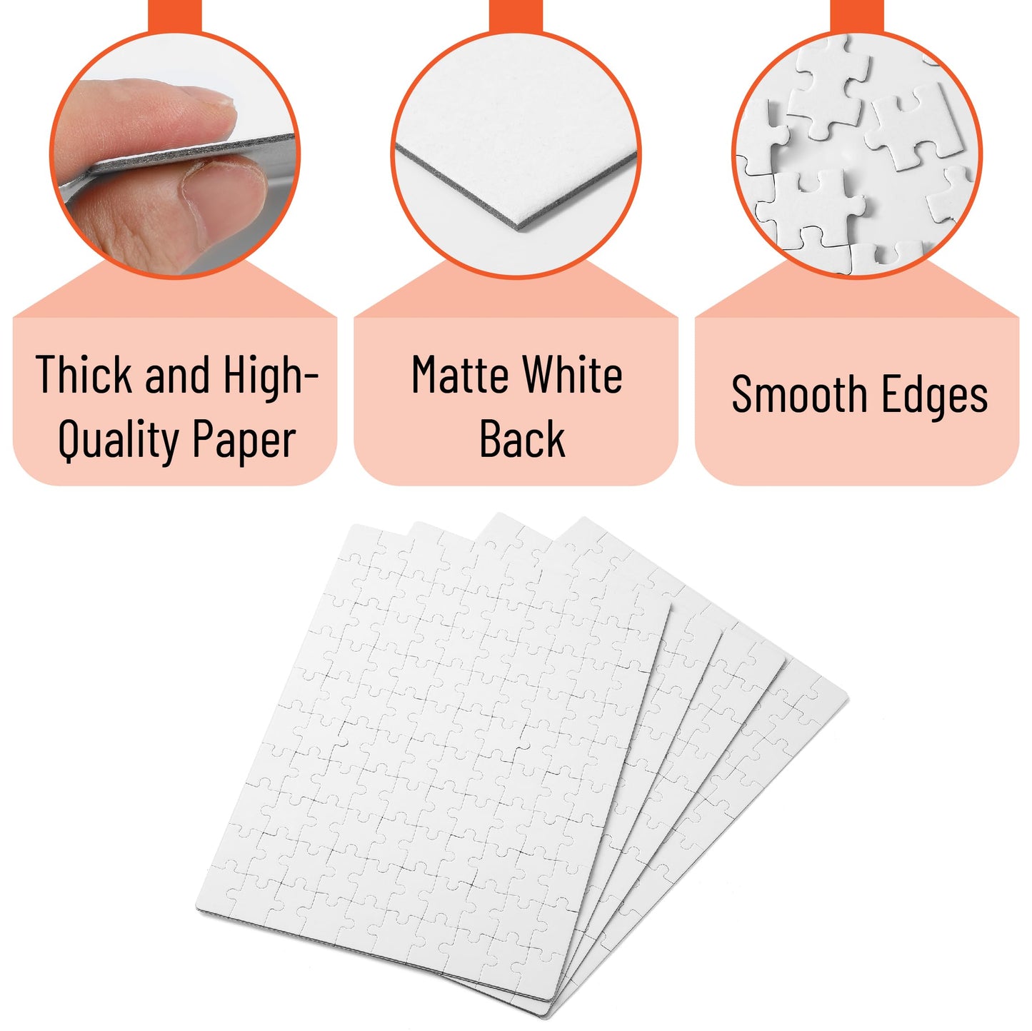 Mr. Pen- Blank Puzzle, 5 Pack, 100 Pieces/Pack, 10.6' X 14.2', White Puzzle, Blank Puzzles To Draw On, All White Puzzle, Blank Puzzle Pieces To Write On, Blank Jigsaw Puzzle Pieces