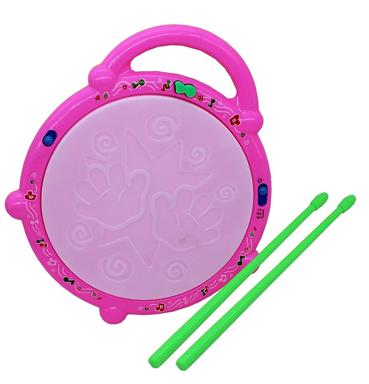 Cartup Drum Toy With 2 Mallets For Kids | Multicolor 3D Lights | Dynamic Musical Instrument | Toy For Baby And Toddlers (Drum) 