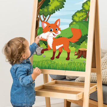 Hxezoc Pin The Tail On The Fox Party Game With 32 Tails Large Forest Farm Fox Games Poster For Kids Animal Birthday Party Favors Carnival Party Supplies