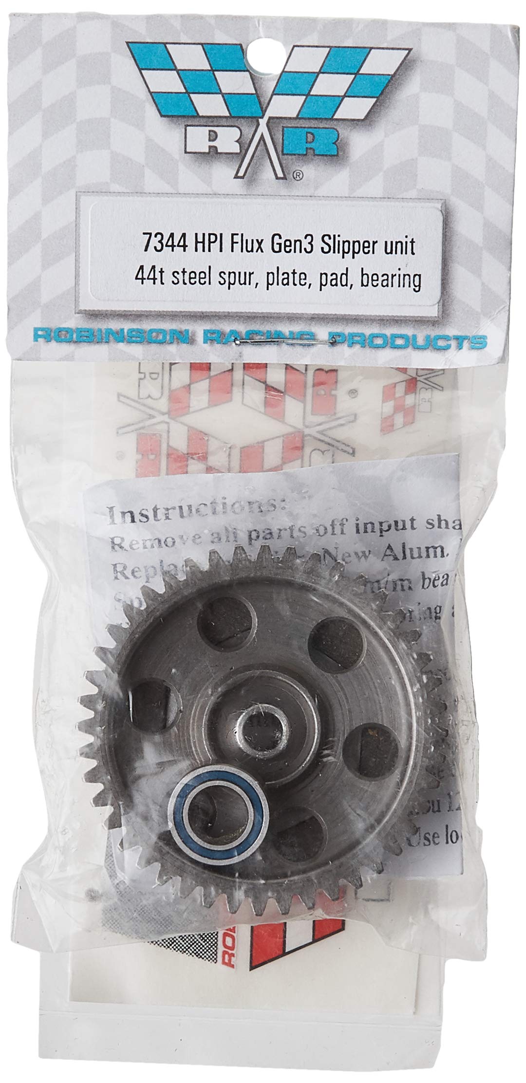 Robinson Racing Products 7344 Flux Gen 3 Slipper Unit 44T Steel Spur 1 Mod