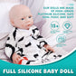 Aisite Full Silicone Baby Boy - 18 Inch Platinum Silicone Realistic Reborn Baby Dolls With Eyes Opened, Christmas And Birthday Gifts For 3+