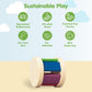 PlanToys Wooden Roller Rattle Toy - Eco-Friendly Montessori Baby Sensory Toy, Medium Size, Bright Color Series, Model 0522000