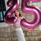 Pink Number 2 Balloon 40 Inch, 2 Balloon Number, 2Nd Birthday Decorations For Baby Girls Boys Toddlers