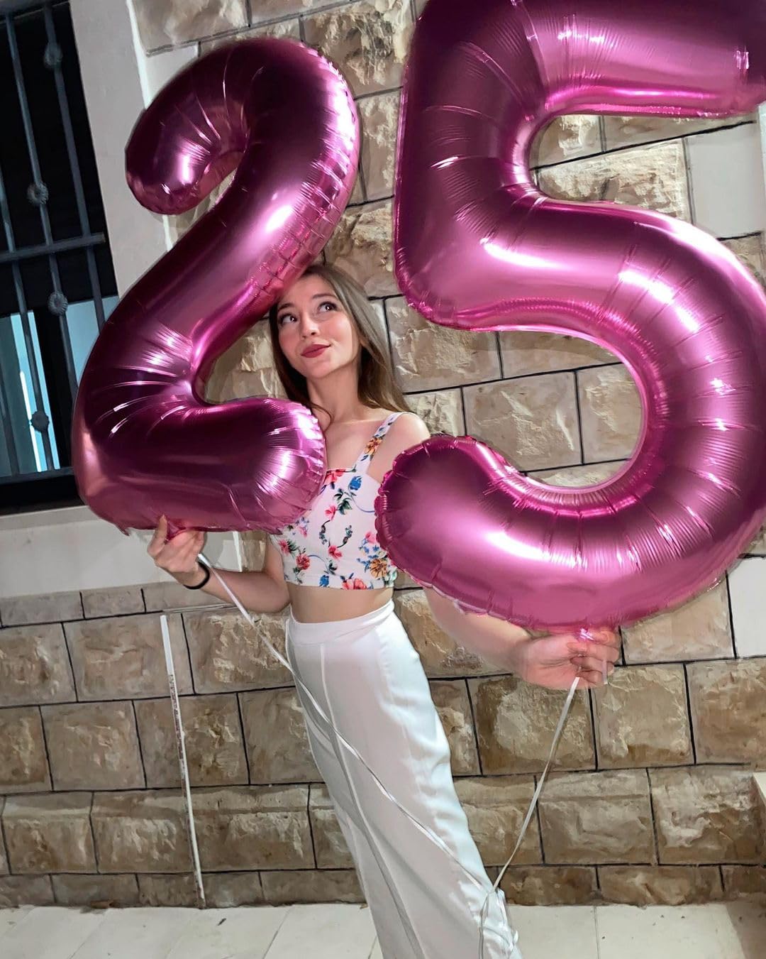 Pink Number 1 Balloon For First Birthday 40 Inch, 1St One Number Balloons Birthday Decorations For Girl Boy Toddler Baby