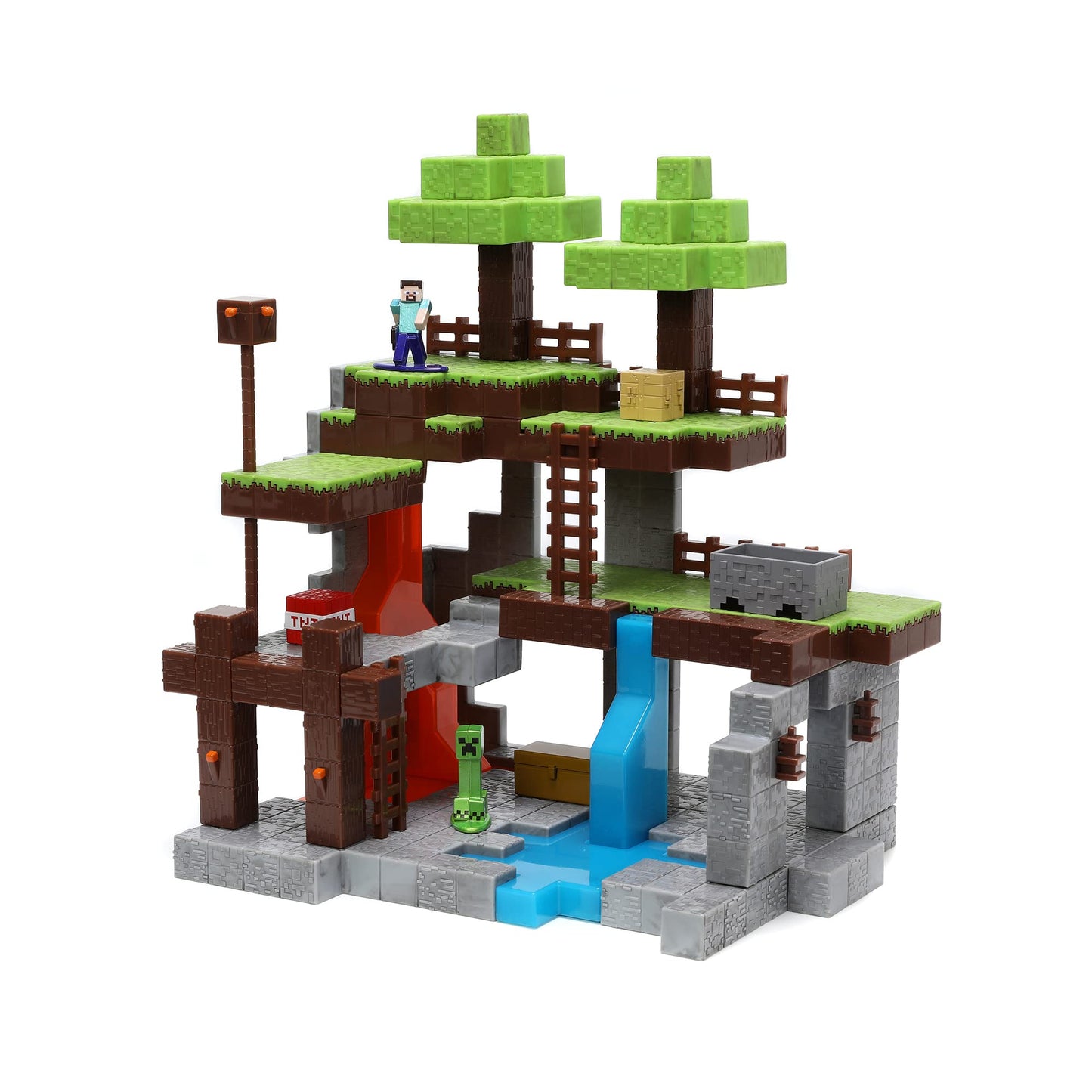Jada Toys Minecraft Mundo Set with 10 Nanofigures, Multicolor, Small, Model 253265006, Plastic