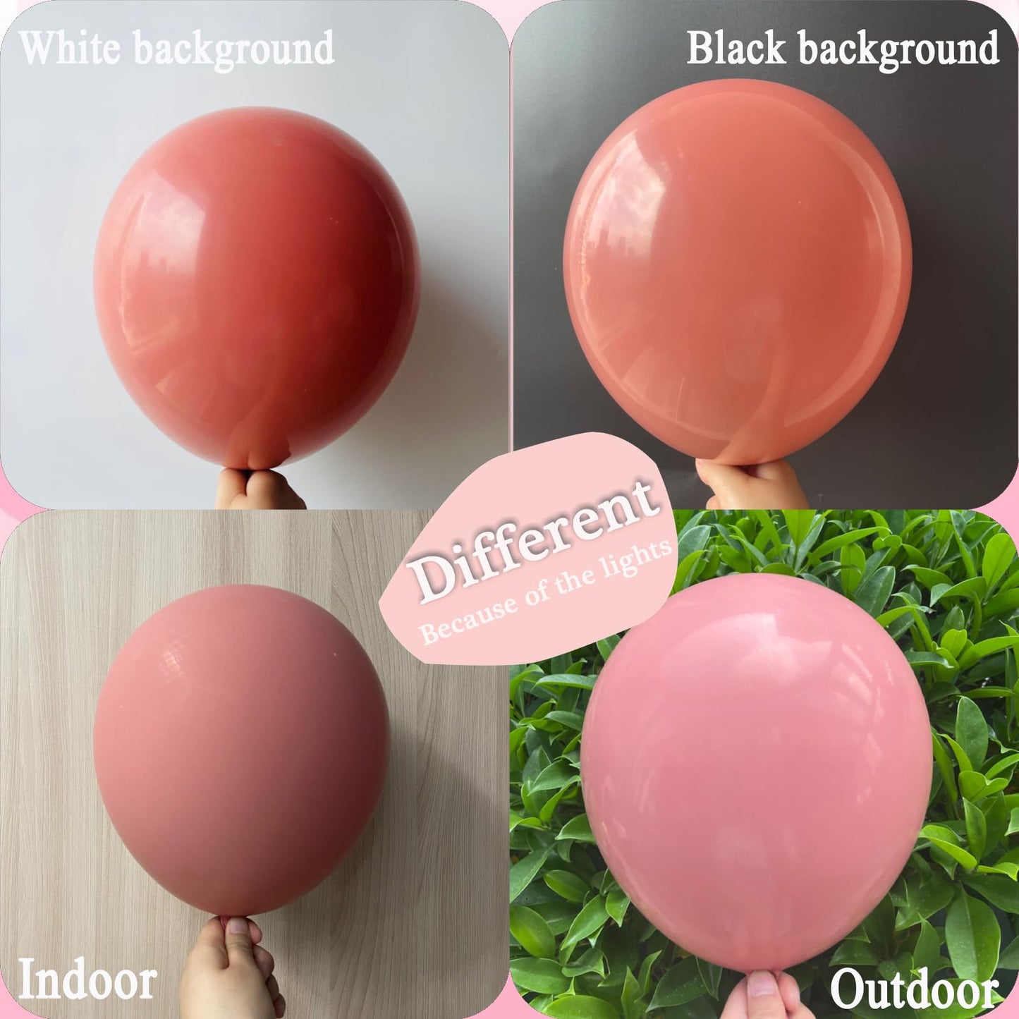 Double Stuffed Dusty Pink Balloon Arch, Double Pink Balloons Different Sizes 18/12/10/5 Inch,Pastel Blush Pink Balloons Garland