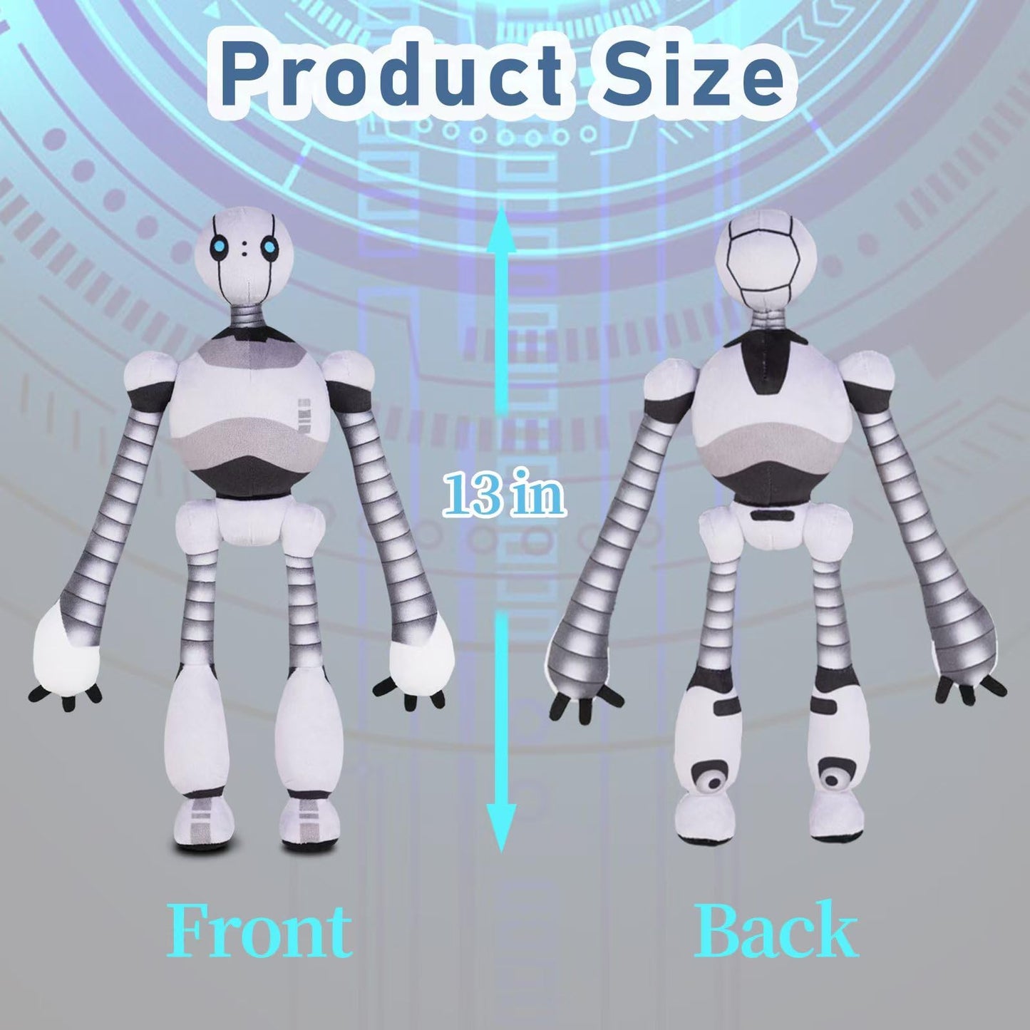 Adjustable 13 Inch Plush Robot Toy, Funny Stuffed Animal Gifts For Girls & Boys
