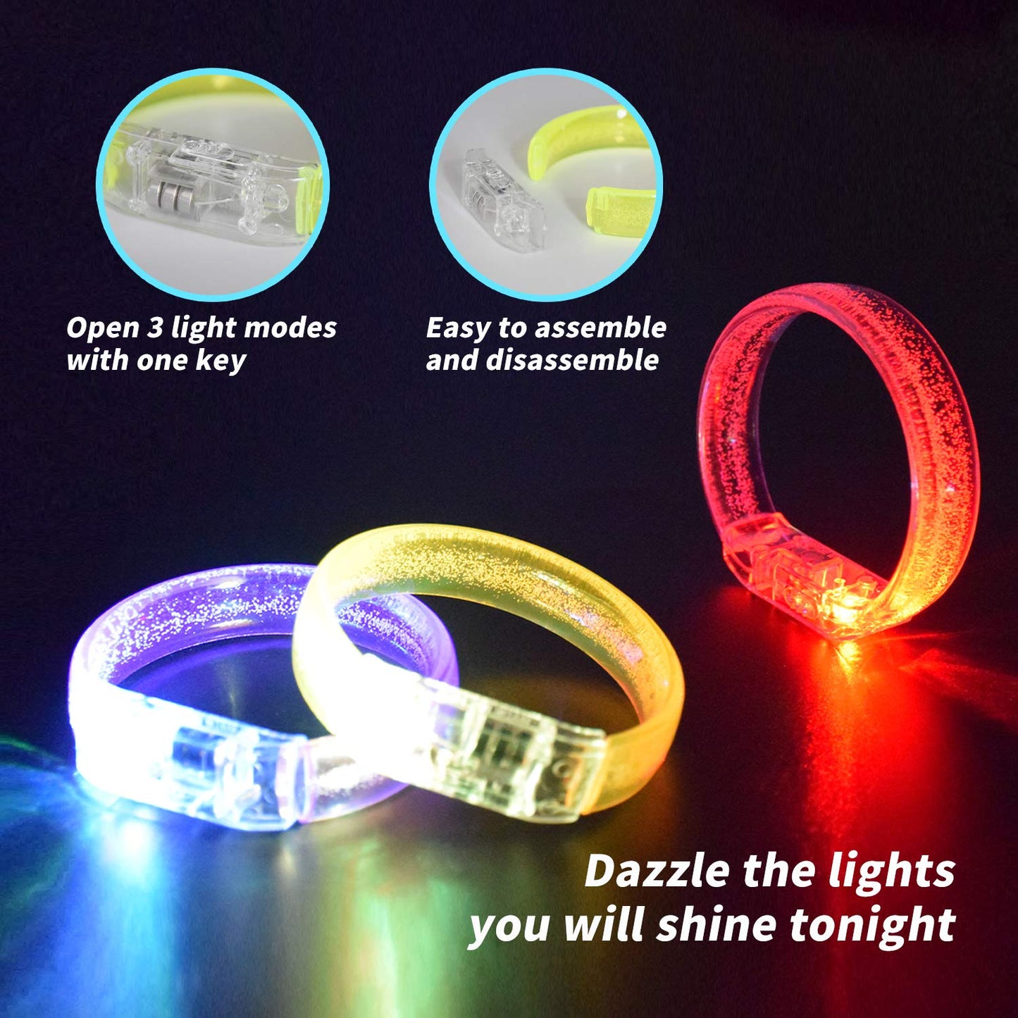 M.best 112pcs Glow Bracelets Glow in The Dark Party Supplies Bracelets Toys for Kids Birthday Halloween Christmas Party Favors