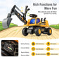 Honey Joy Ride On Excavator, 6V Battery Powered Ride On Construction Vehicles For Kids, Under Seat Storage, Music, Rotatable Sea