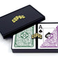 Copag Legacy Design 100% Plastic Playing Cards, Poker Size (Standard) Jumbo Index Green/Purple Double Deck Set