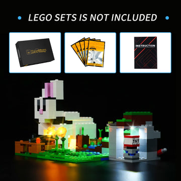 Rorliny Led Light Kit For Lego Minecraft The Rabbit Ranch 21181 Building Kit, Lighting Set Compatible With Lego 21181 Rabbit (Li