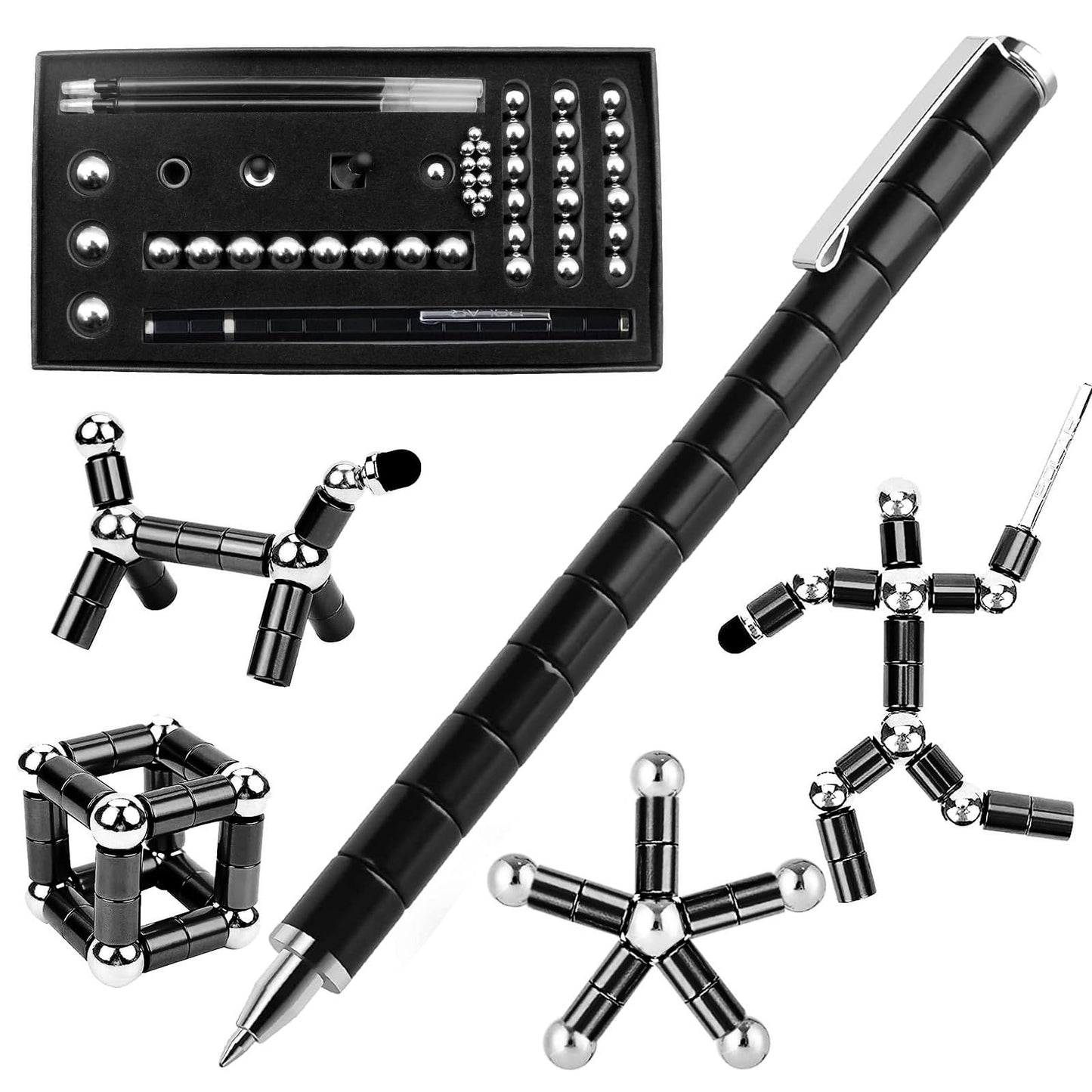 Fidget Pen, Magnetic Fidget Toys Pen,Deformable Magnet Metal Writing Pen For Age 8-13 Kids Boys Girls Teens Adults, Classroom Pr