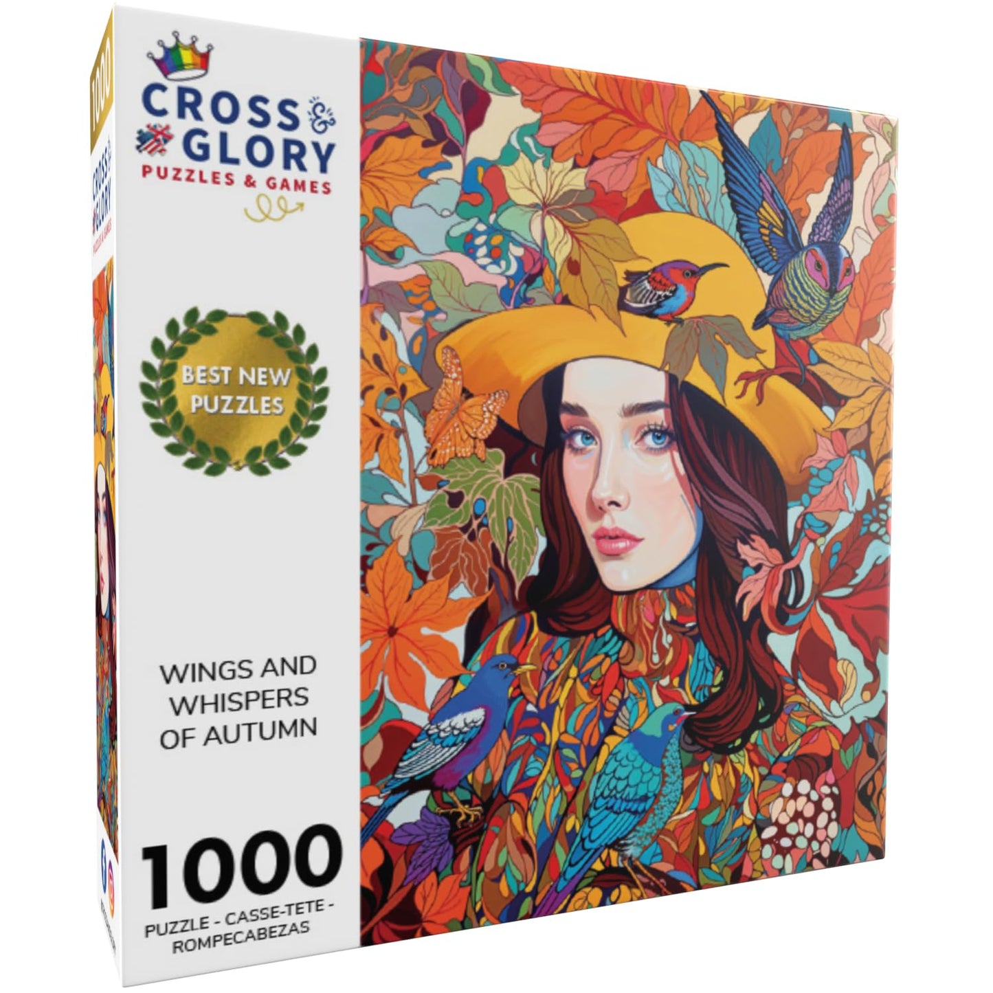 Cross & Glory 1000 Piece Jigsaw Puzzle - Wings and Whispers of Autumn, Large 20"x27", Satin Finish, CG-M-098, Cardboard