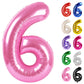 Pink Number 6 Balloon 40 Inch, 6 Balloon Number, 6Th Birthday Decorations, Pink Party Supplies For Boys Girls