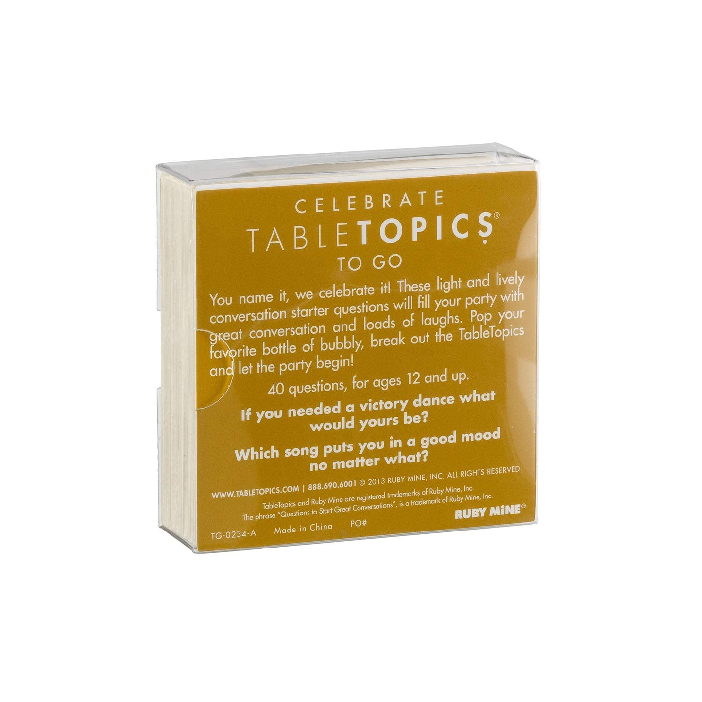 TableTopics Celebrate to Go Question Card Game - 40 Conversation Starter Cards for Parties, Special Occasions, Holidays, Take An