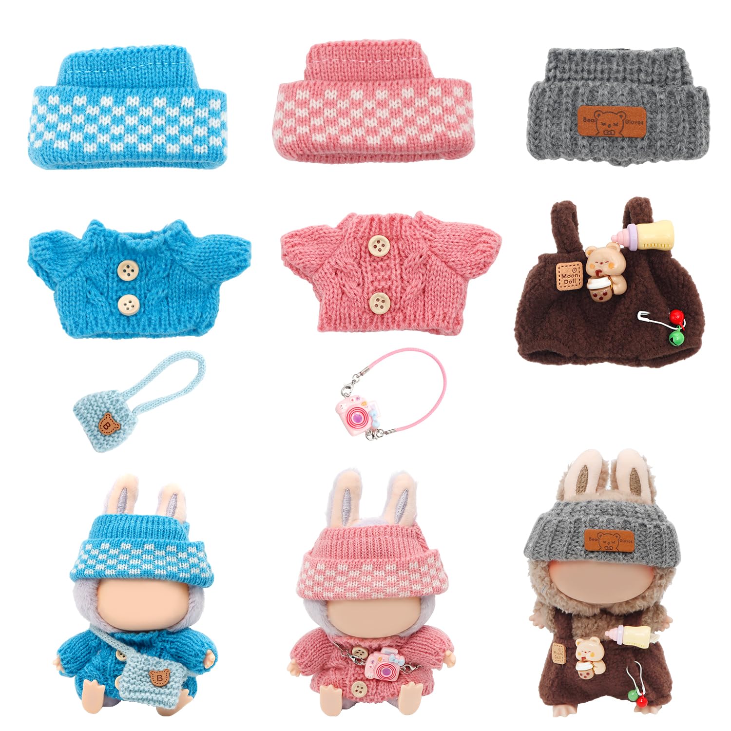 3 Sets Clothes for Doll  Clothes Set for 17cm Dolls  Doll Clothes Suitable for Dolls Accessories (NO Doll)